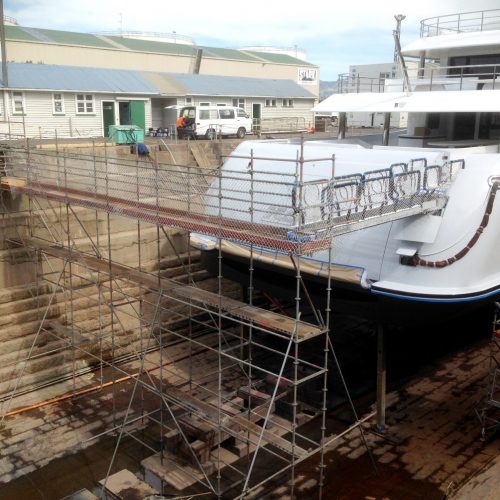 Scaffolding Boat Racking Super Yacht Marine Case Study - Upright Scaffolding Christchurch