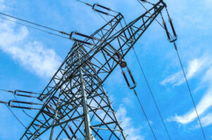 Scaffolding near power lines